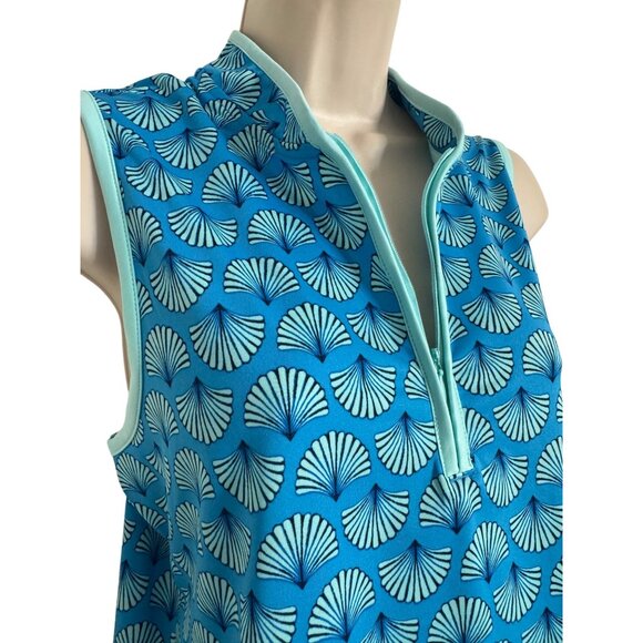 Sigrid Olsen Golf Tennis Size Large Top NWT Sleeveless 1/4 Zip Up Pullover UPF 5 - Picture 6 of 9